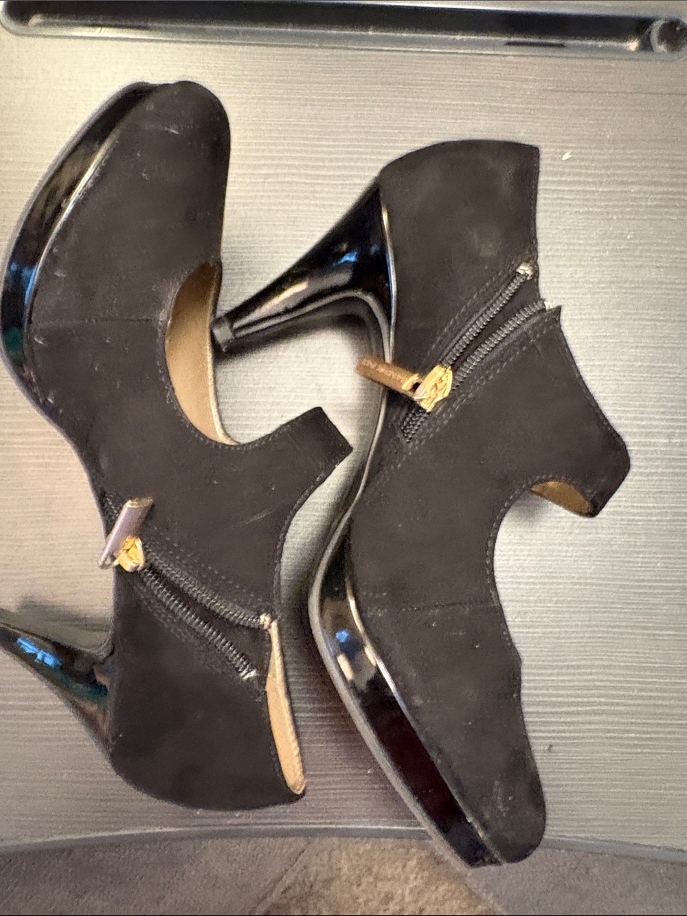 Bandolino Black Suede Mary Jane Heels - Picture 4 of 5